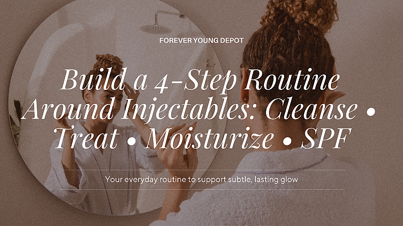 Build a 4-Step Routine Around Injectables: Cleanse • Treat • Moisturize • SPF